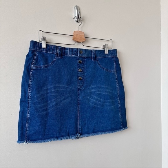 Nwt-hue Tonal Tuxedo Mini Skirt Women's Blue (Size:Large) - Picture 3 of 7